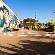 Photo of the stage at the Hastings Spray Plaza.