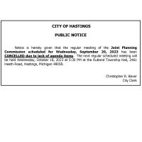 JPC Meeting Cancellation 09 20 2023 Announcement Image