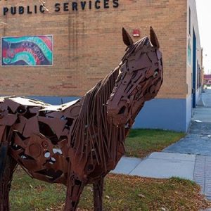 This is a photo of a horse sculpture from Hastings Sculpture Tours.